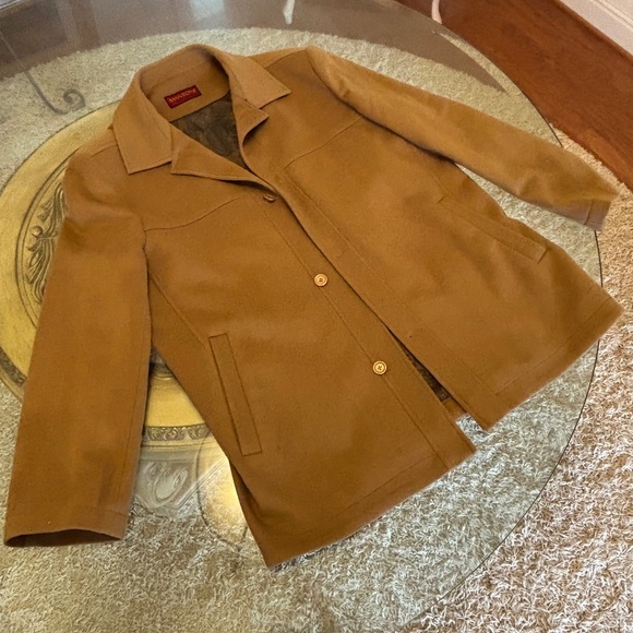 Men's Mantoni Peacoat Wool & Cashmere Tobacco Color Size 52 L - Picture 1 of 16